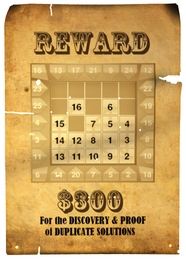 Reward offered for Duplicate Solutions